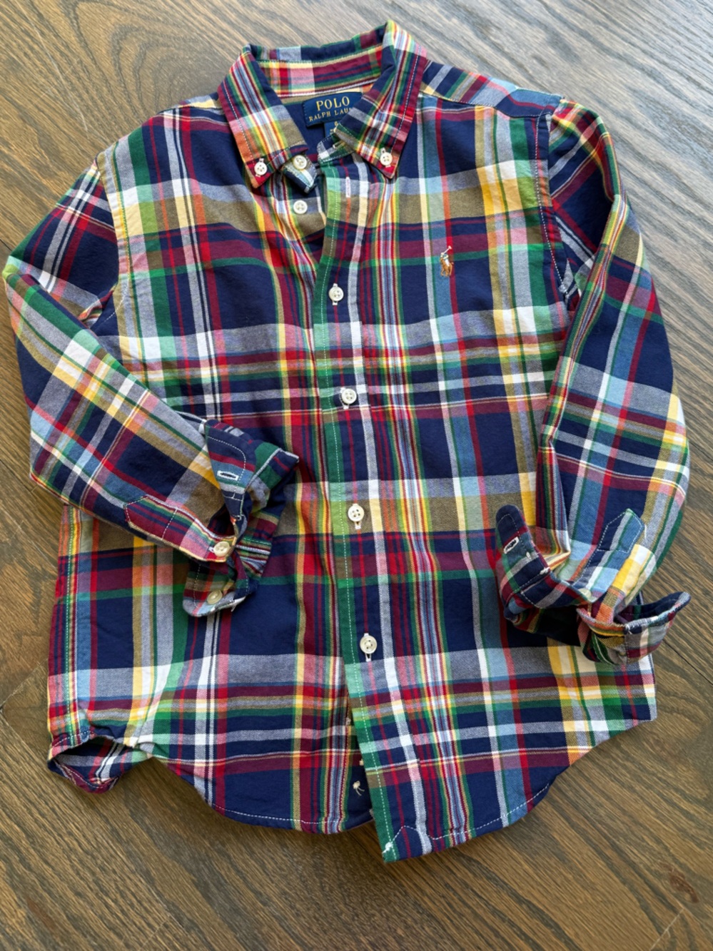 Polo by Ralph Lauren Boys' Navy Red Green Multi Plaid Button-Down Shirt